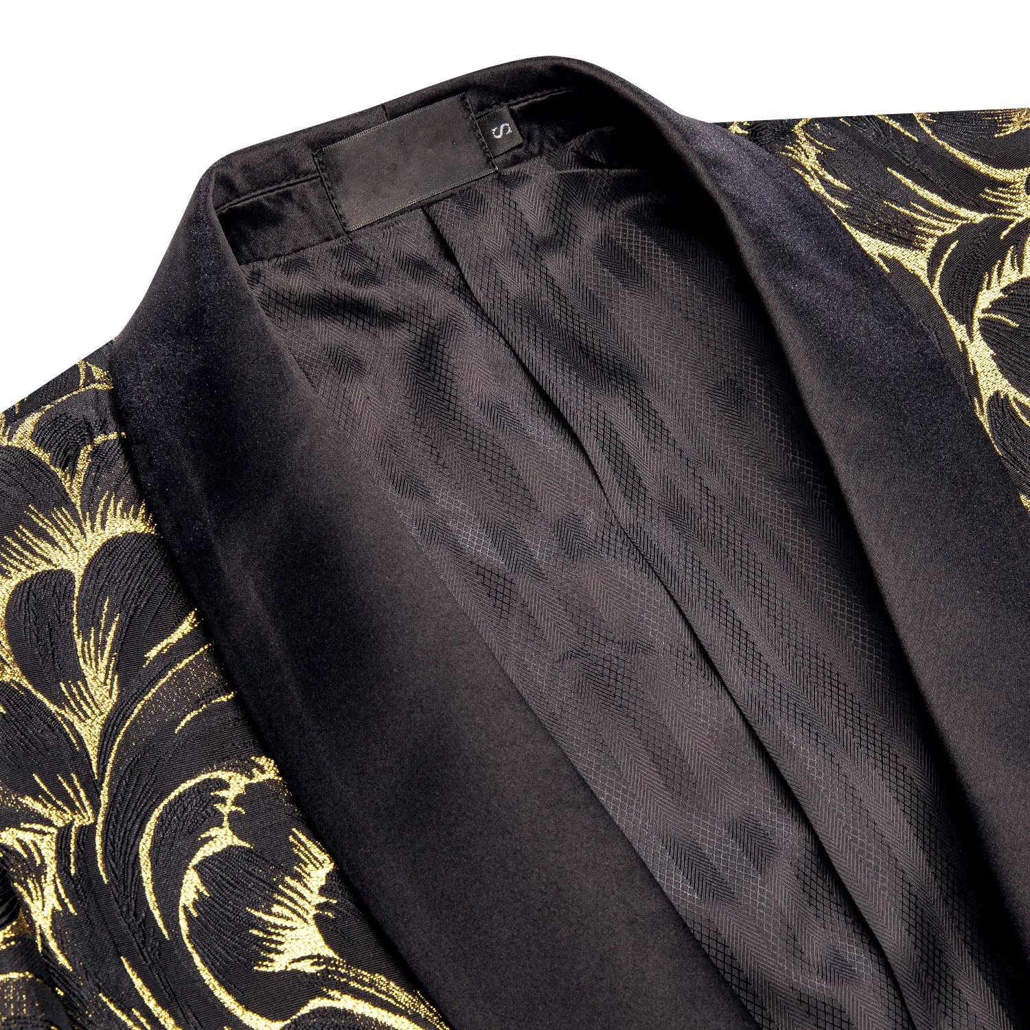 Luxury Black Gold Feather Men's Suit Set