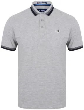 Lyndhurst Cotton Marl Pique Polo Shirt In Light Grey Marl - Le Shark