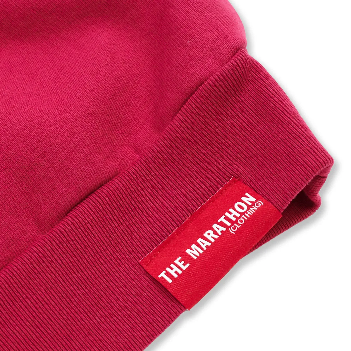 Marathon 3D Embroidered Stacked Script Crewneck - Crimson/White