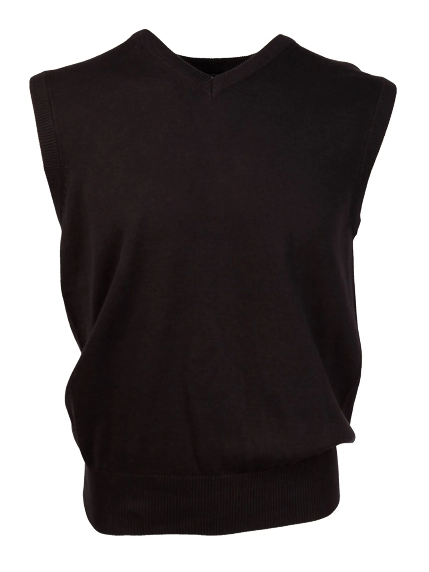 Marquis Solid Cotton V-Neck, Sleeve Less Vest Sweater