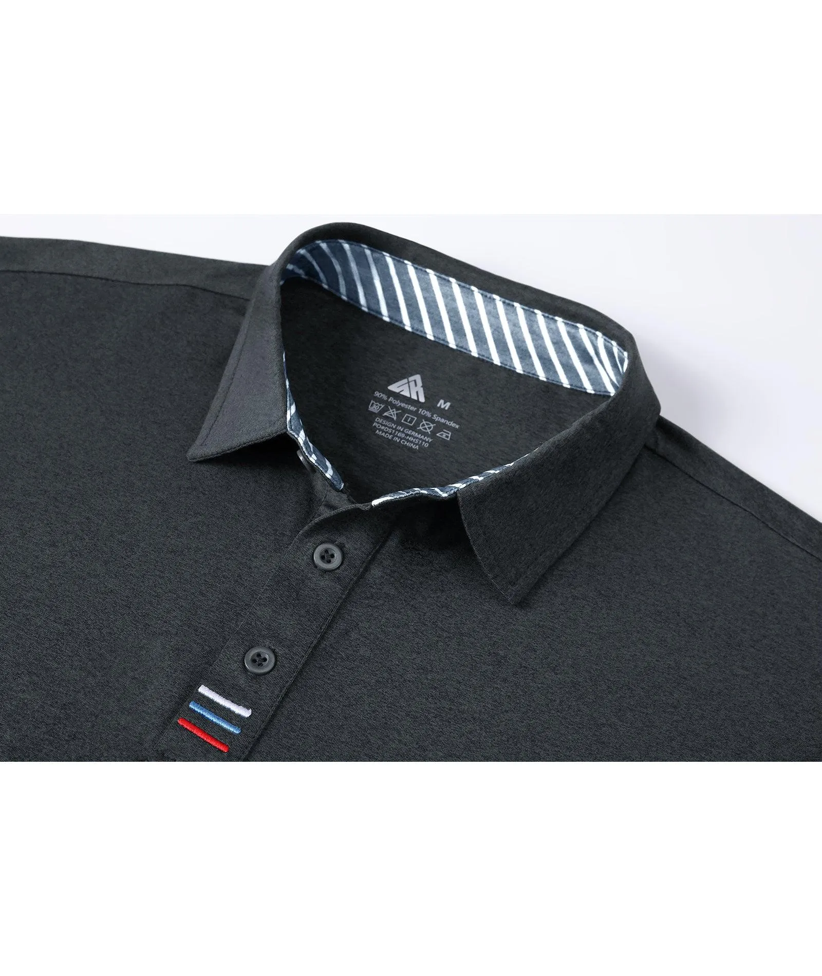 Men's 3 Button Up Golf Polo Shirt-ZPK007204