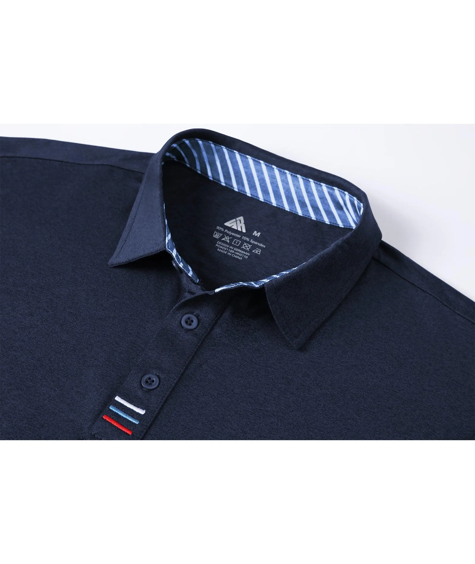 Men's 3 Button Up Golf Polo Shirt-ZPK007204