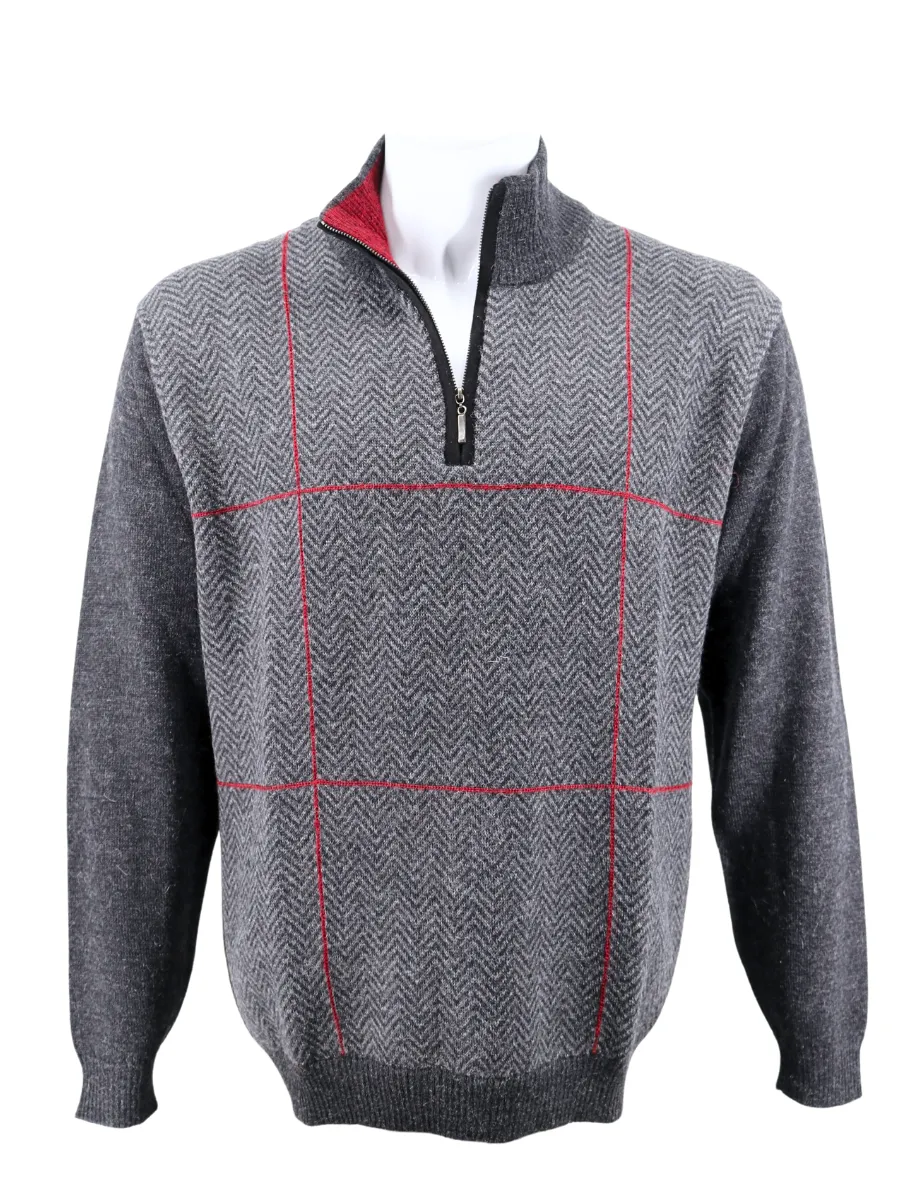 Men's Baby Alpaca Half Zip DAVID Sweater