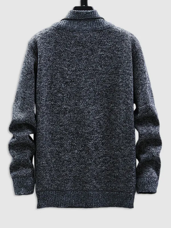 Men's Bicolor Half-Zip Pullover Knit Sweater