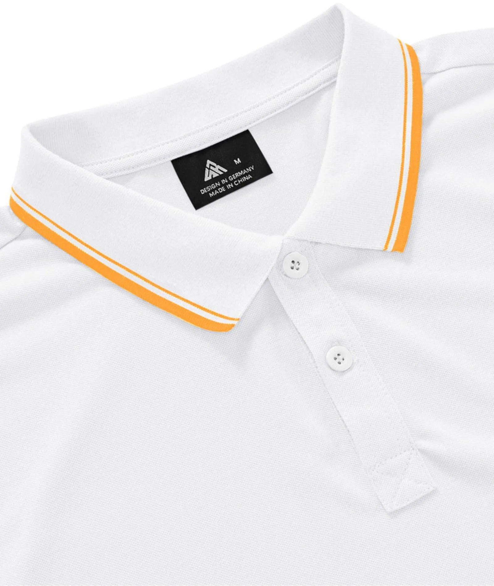 Men's White Button Up Sports Polo Shirt-ZPK008040