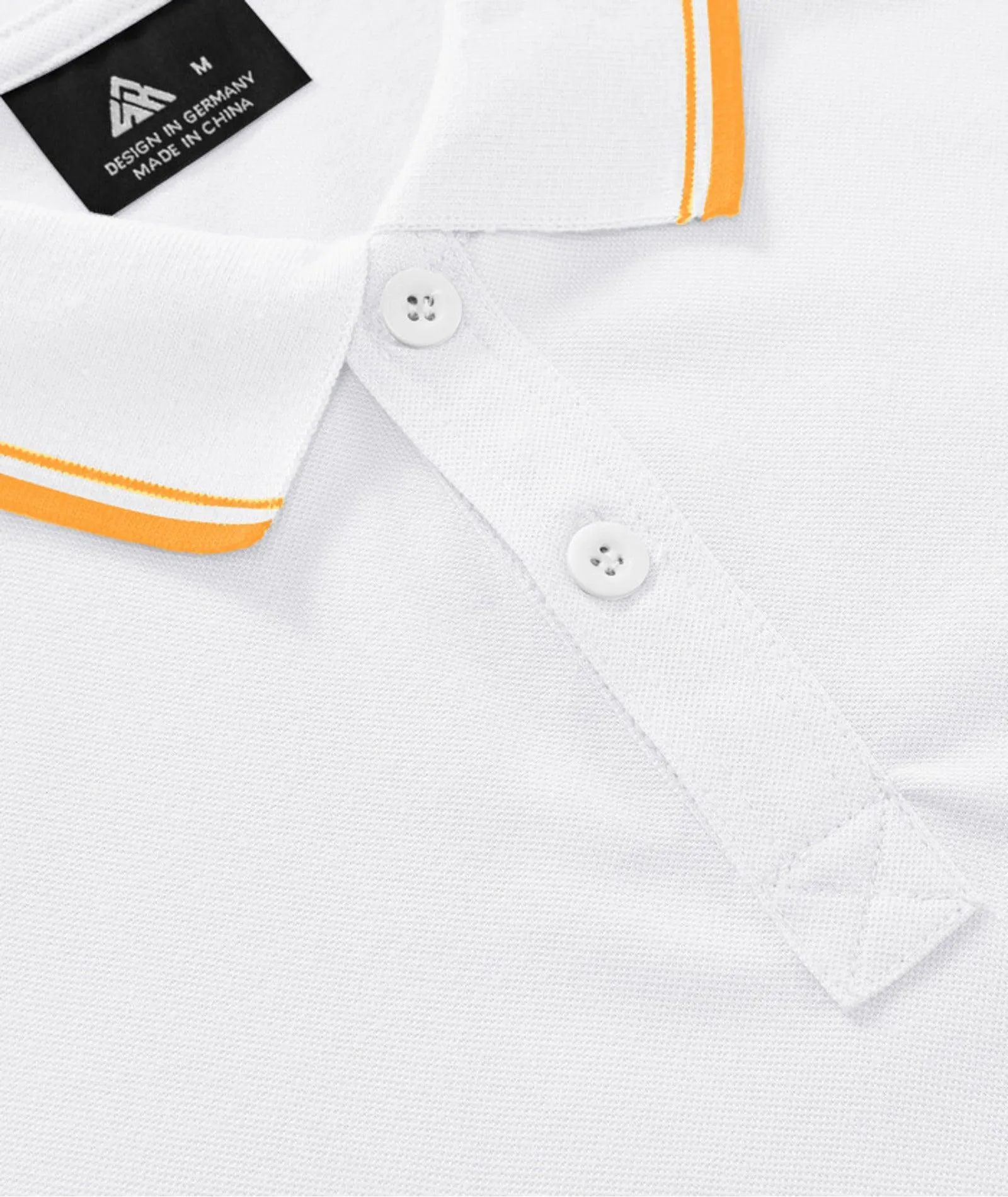 Men's White Button Up Sports Polo Shirt-ZPK008040