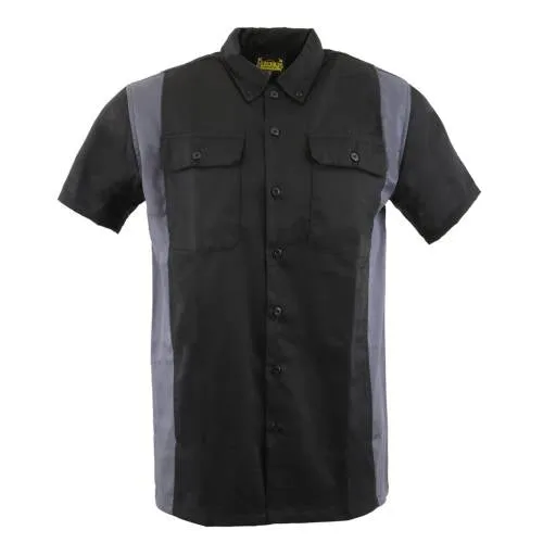 Milwaukee Leather MDM11674.01 Men's Black and Grey Button Up