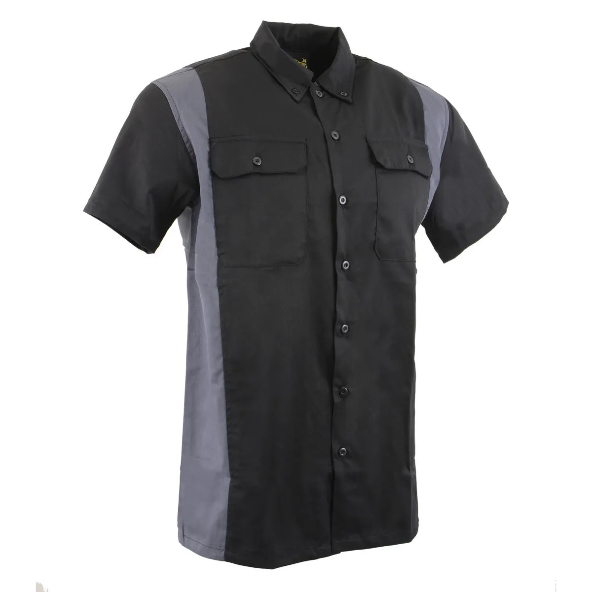 Milwaukee Leather MDM11674.01 Men's Black and Grey Button Up