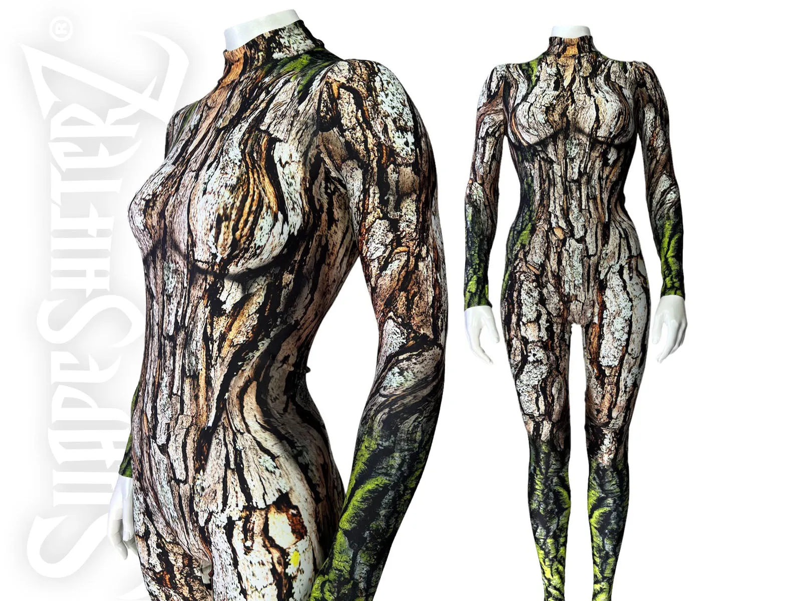 MissMossTree Costume Bodysuit with high collar and hidden zipper in the back - Cosplay | Athletics | Performance