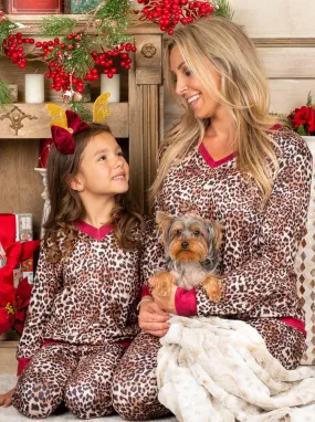 Mommy and Me Crimson Leopard Lounge Set