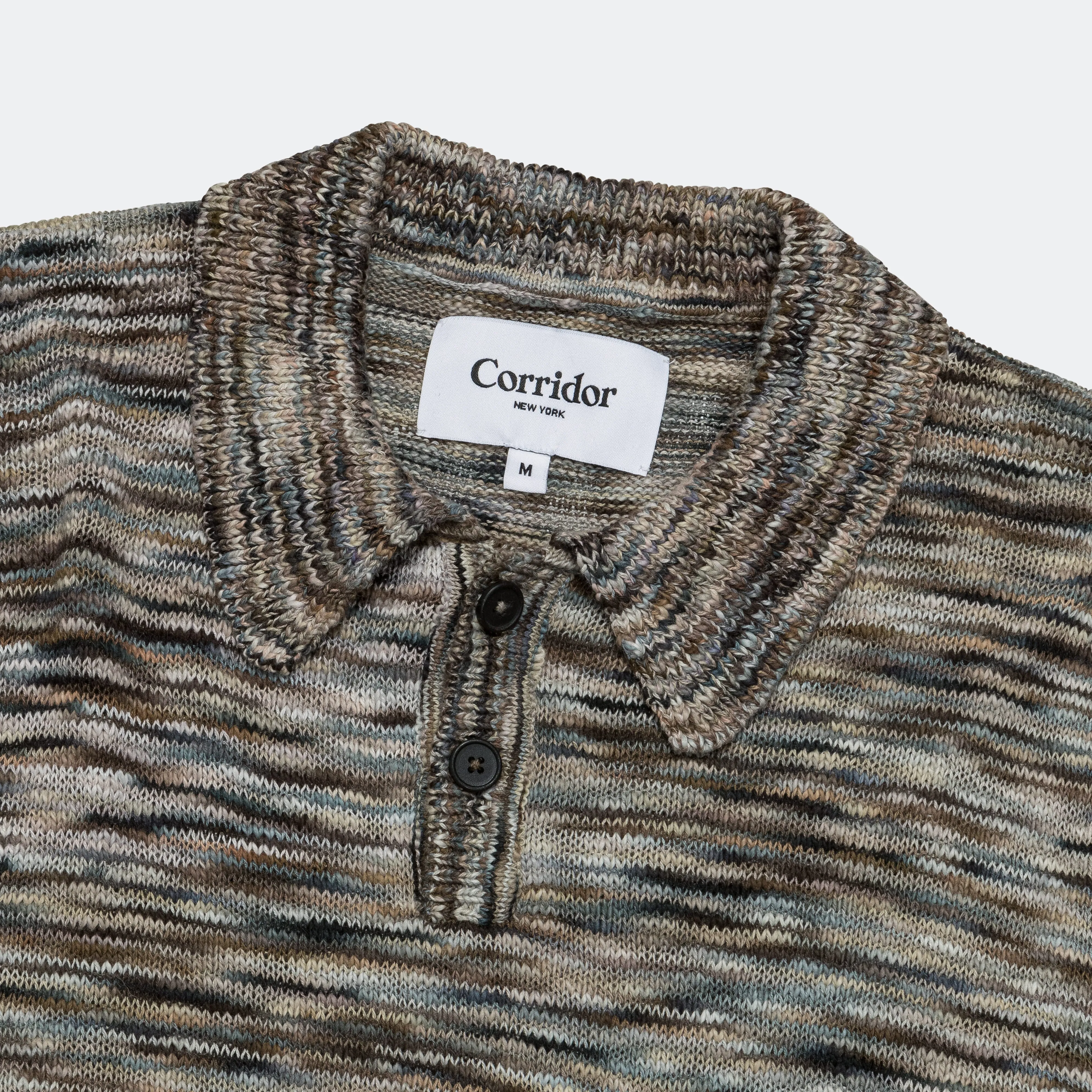 Moonscape Spacedye LS Polo - Grey