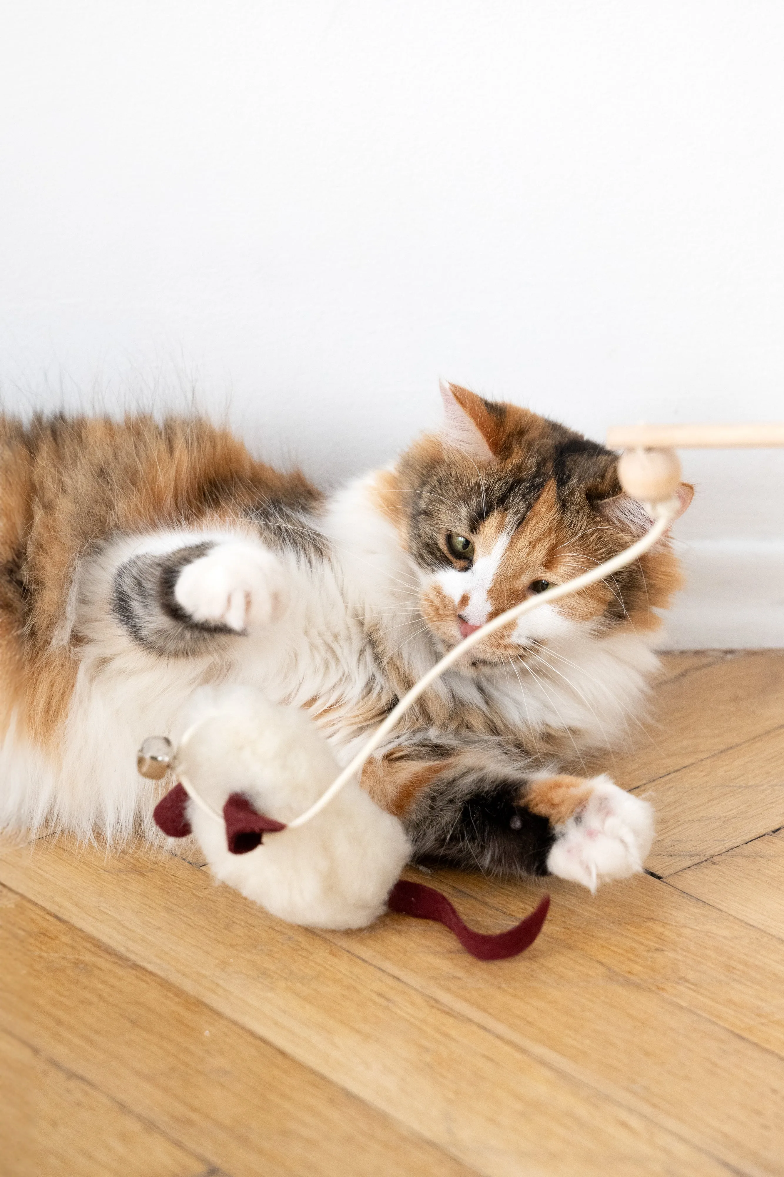 Natural Sheepskin Cat Toy: Mouse