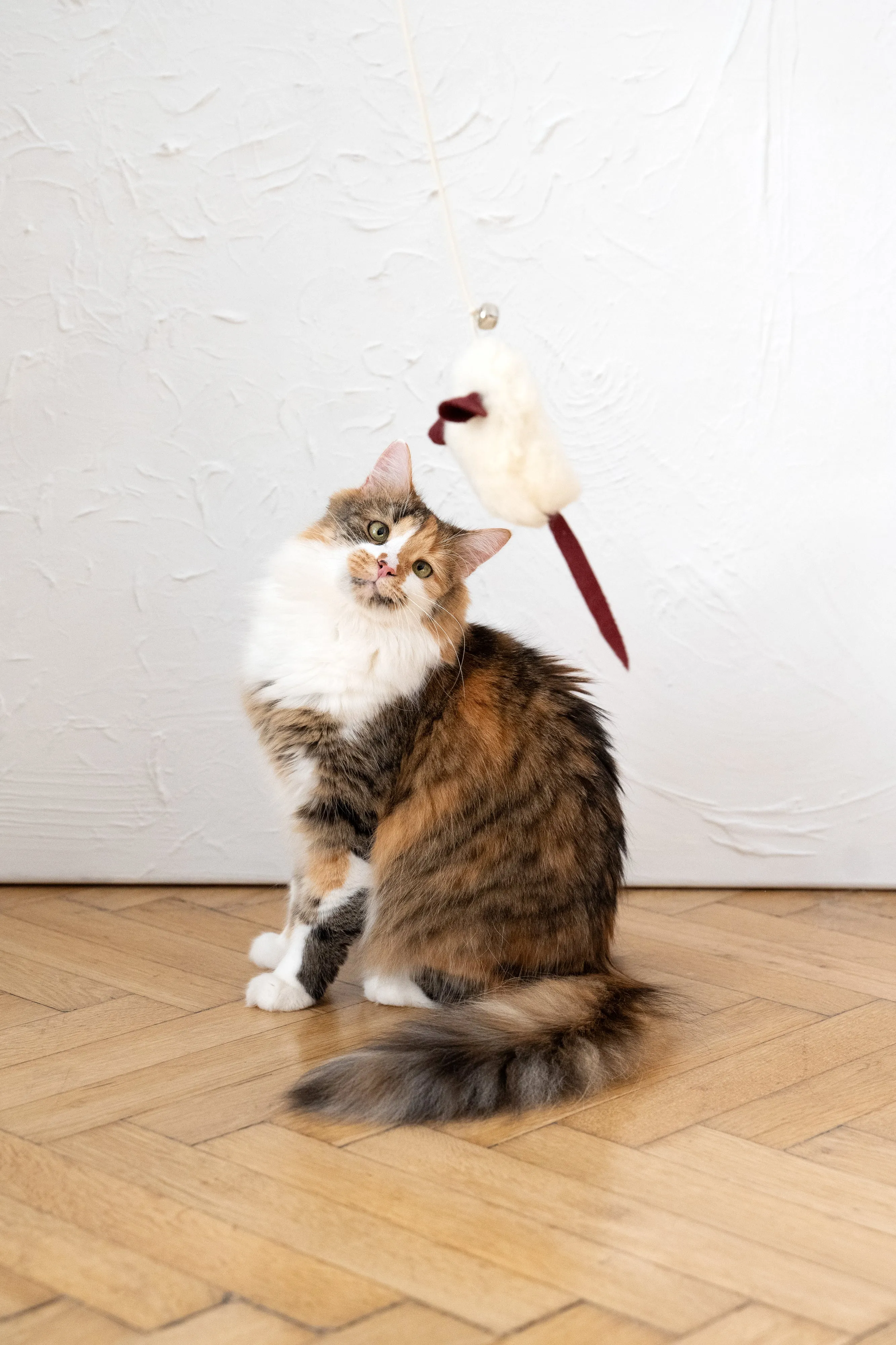 Natural Sheepskin Cat Toy: Mouse