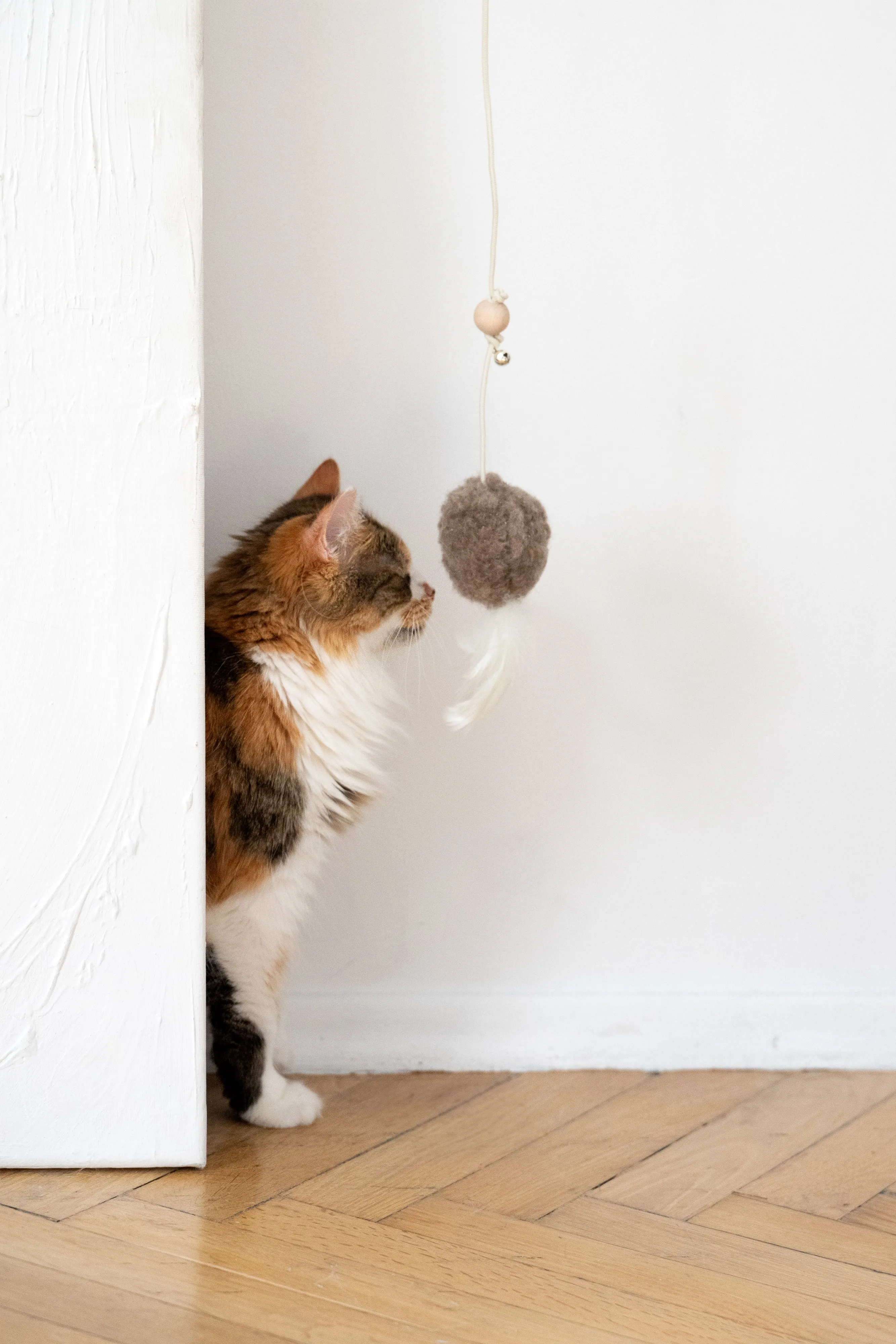 Natural Sheepskin Cat Toy: Mouse