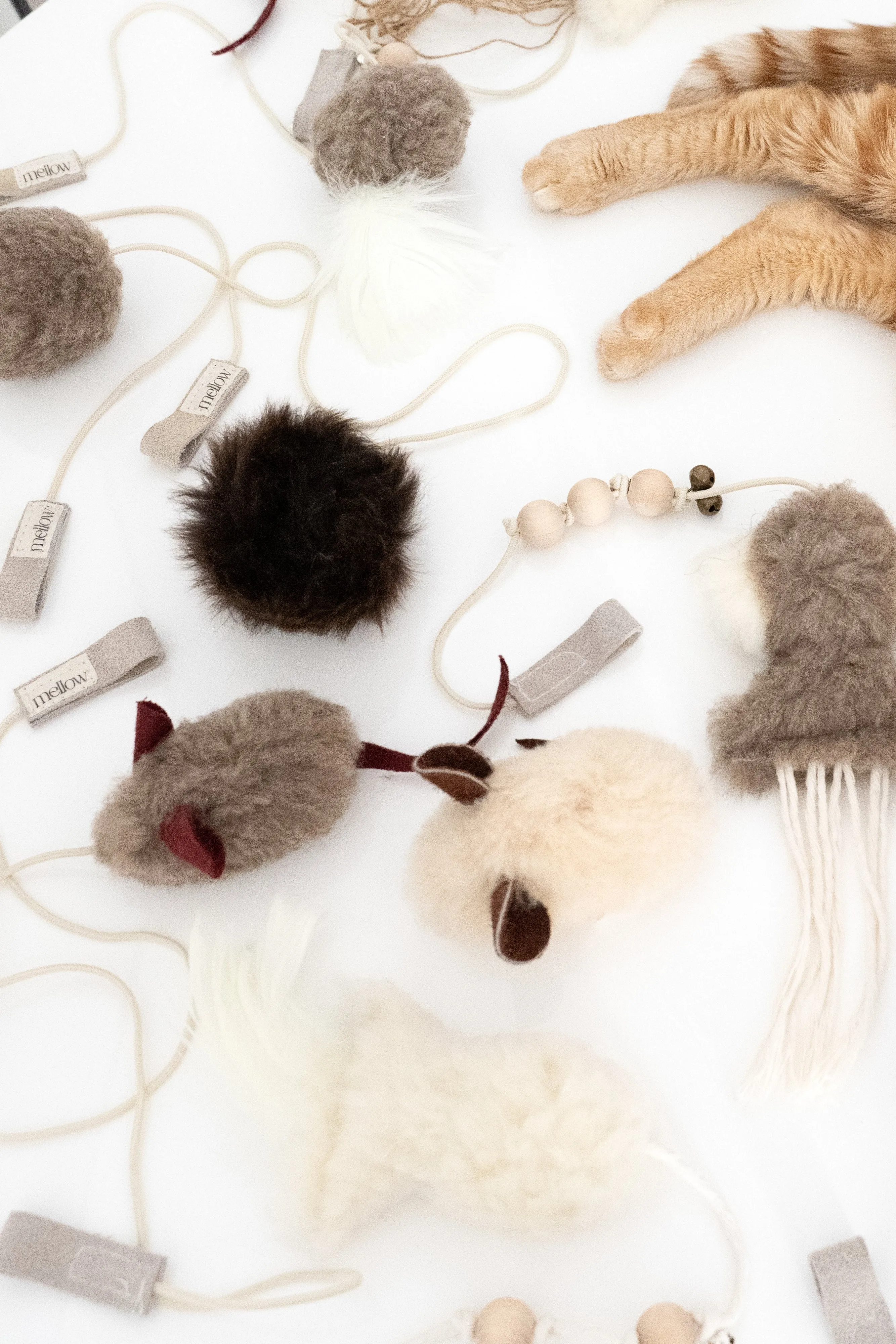 Natural Sheepskin Cat Toy: Mouse