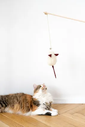 Natural Sheepskin Cat Toy: Mouse