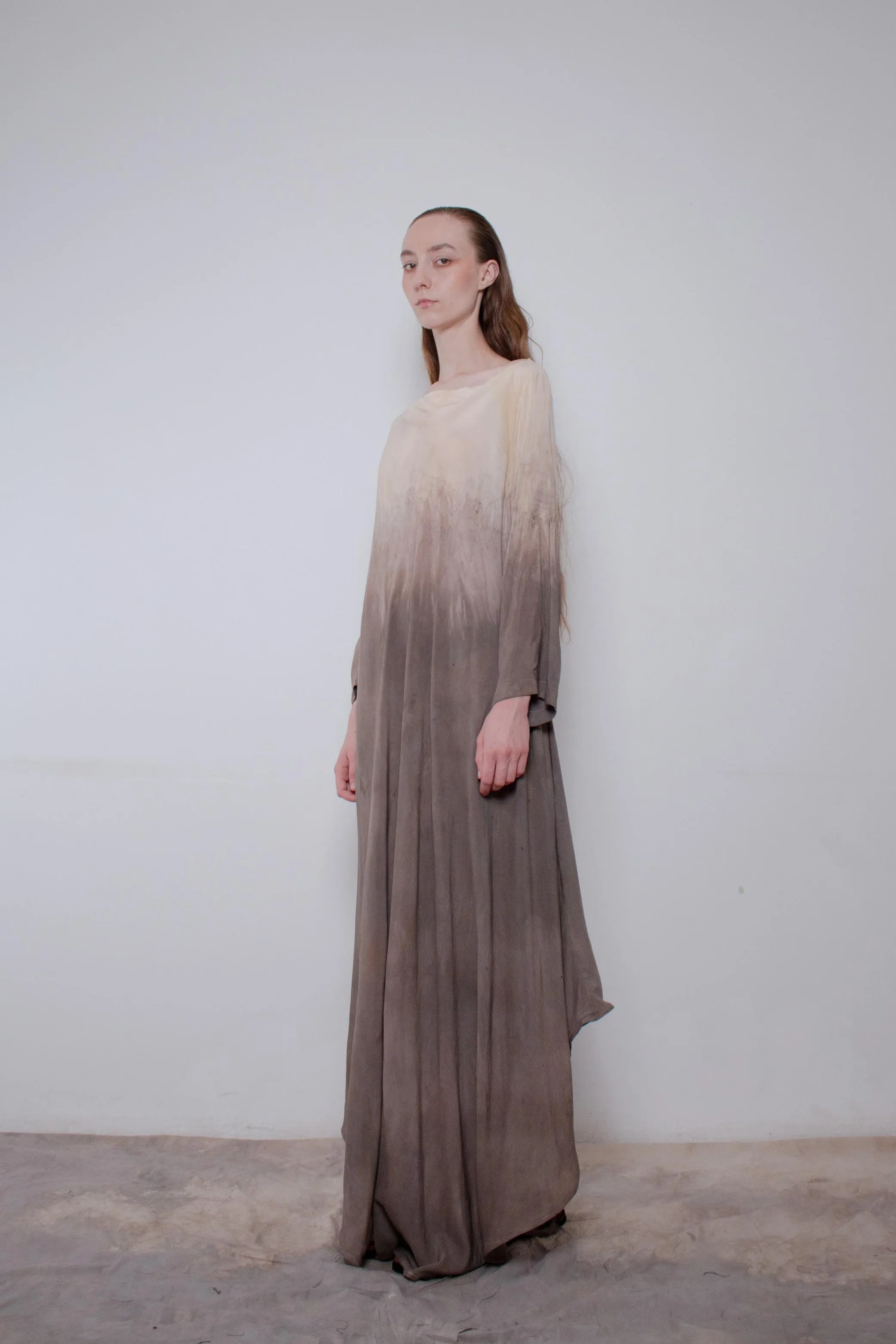 Naturally Dyed Dark Cotton Voile Dress