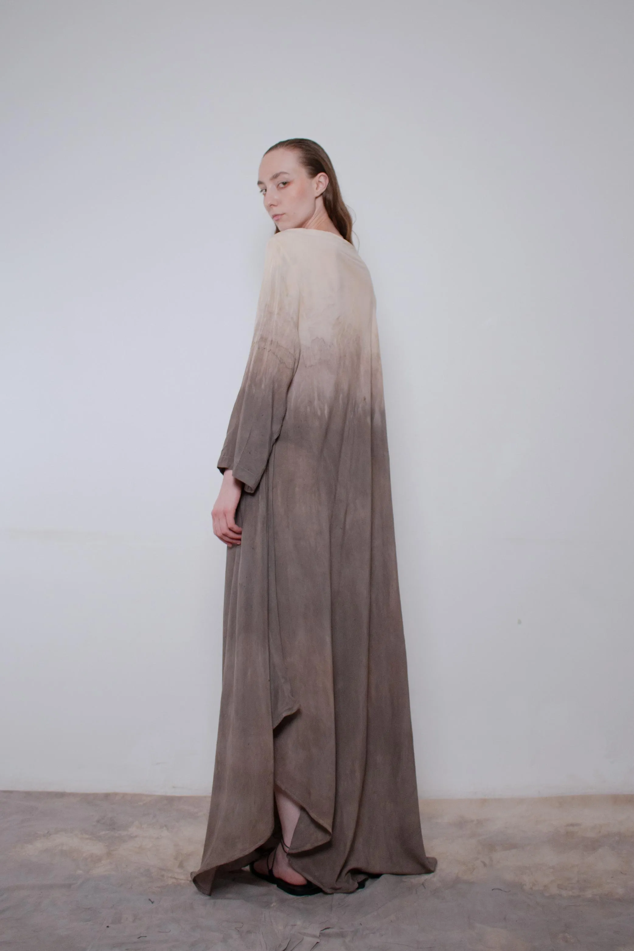 Naturally Dyed Dark Cotton Voile Dress