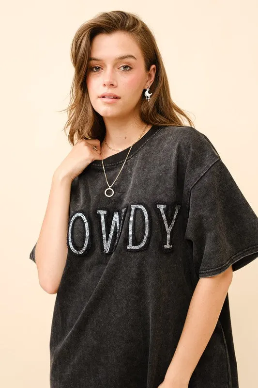 NEW!! Howdy T-Shirt Dress in Charcoal