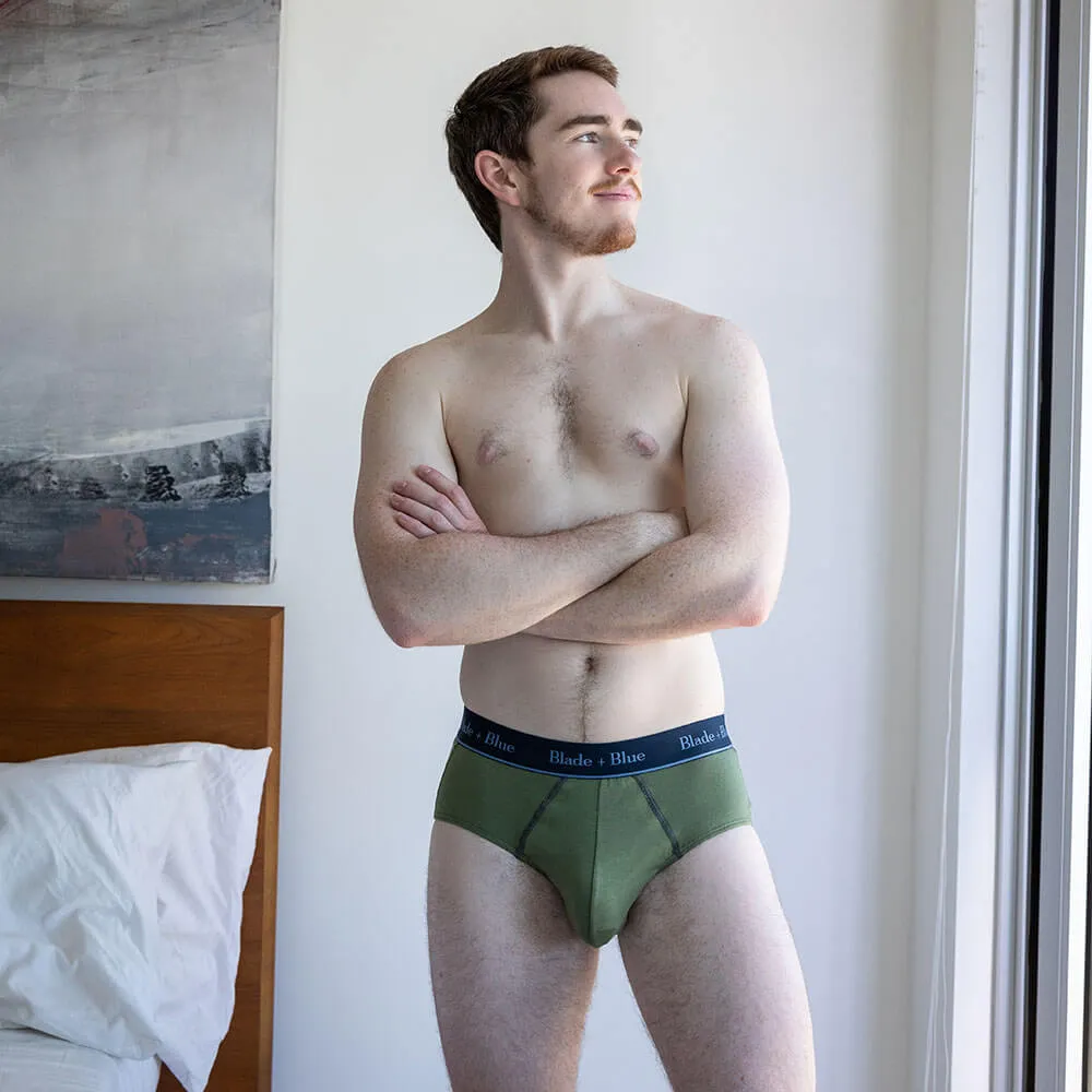 Olive Green Classic Fit Brief Underwear - Made In USA