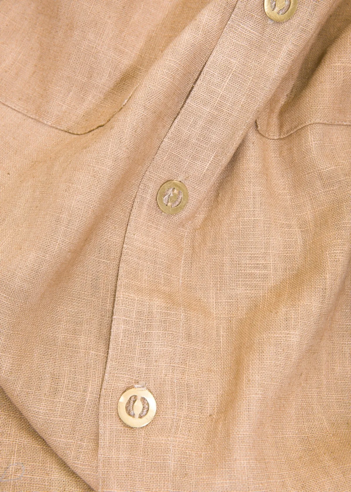 Olooh Decrou hand dyed Shirt with handmade buttons in bronze and brass alloy