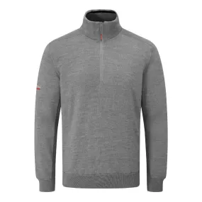 Oscar Jacobson Rumsey 1/4 Zip Mens Merino Lined Pullover Golf Top 2024 - Pewter