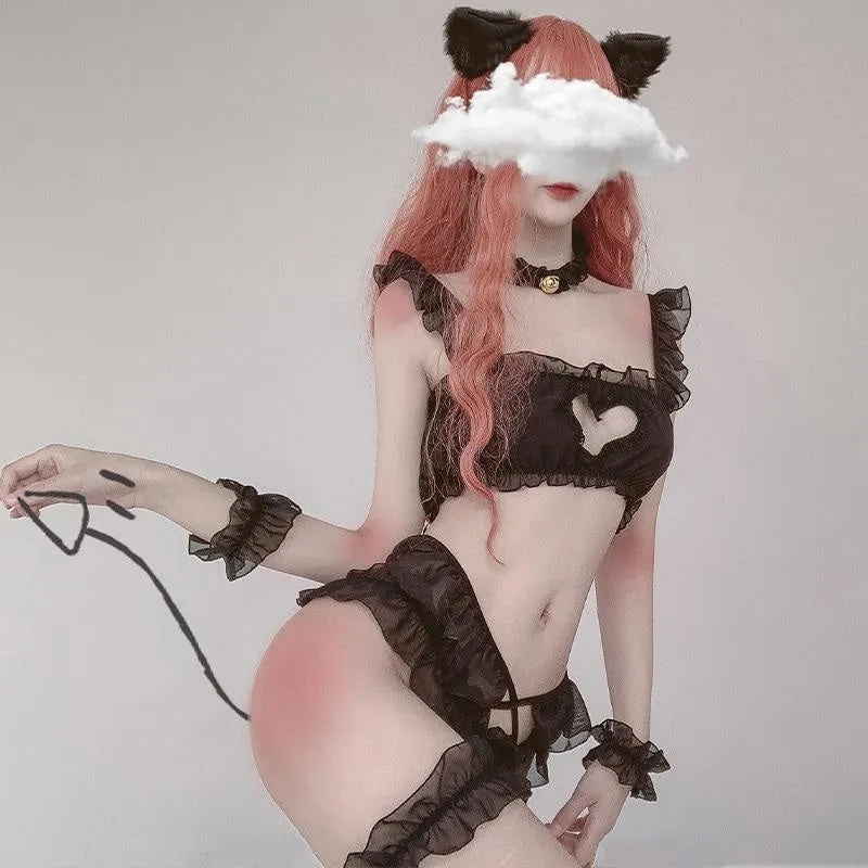 Peekaboo Heart Lingerie Set