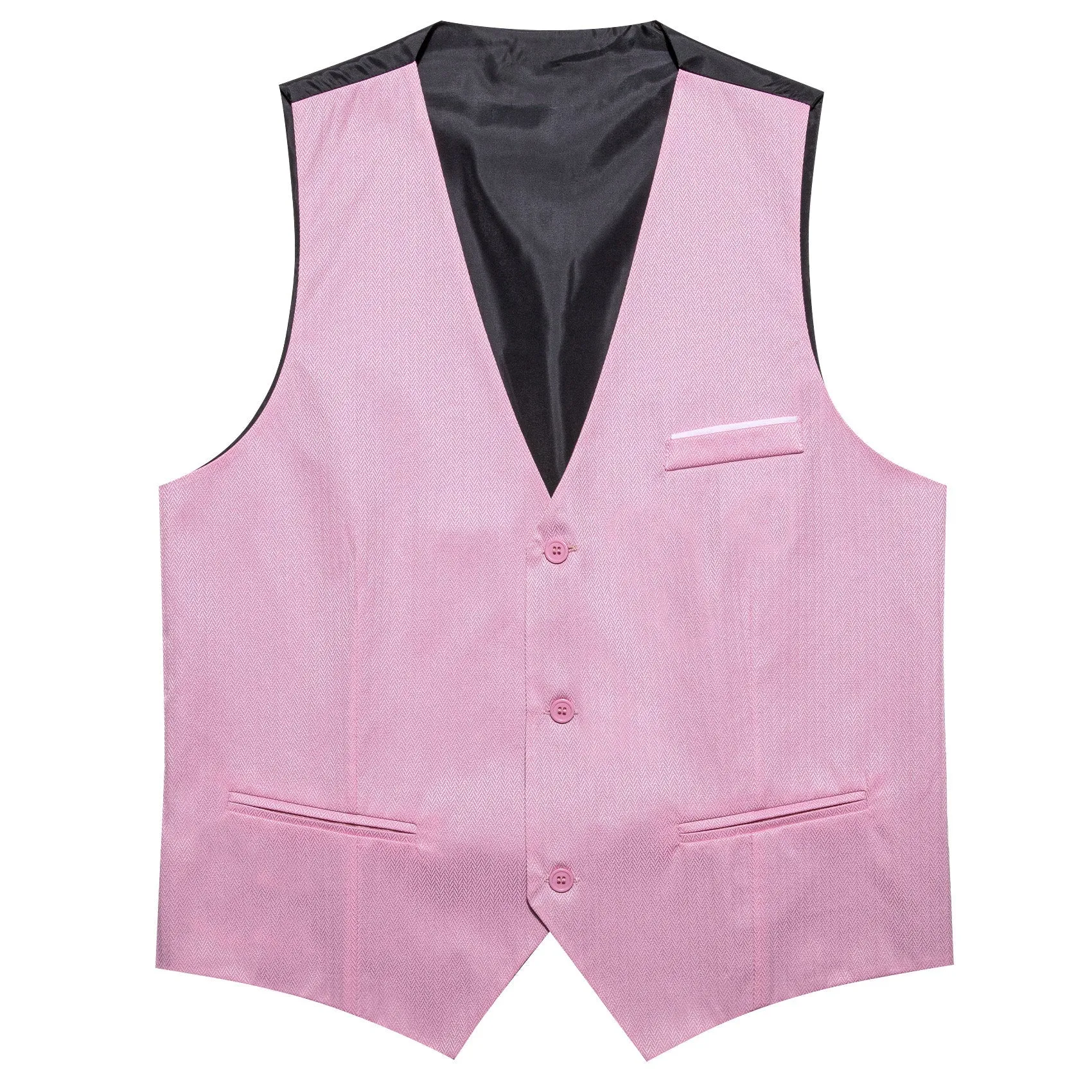 Petal Pink Solid Men's V-Neck Business Single Vest