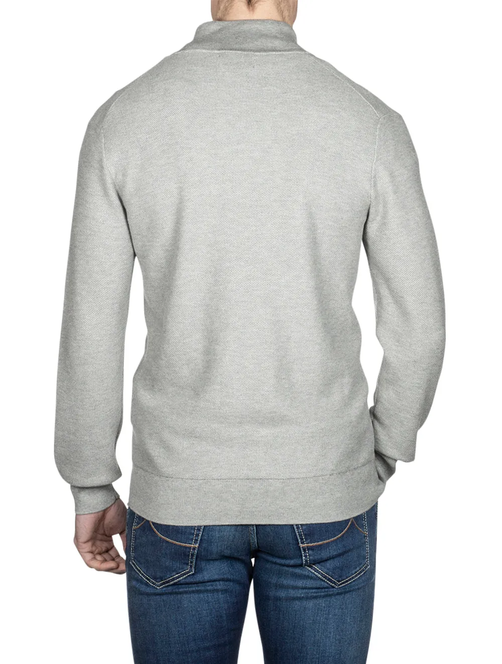 Pima Cotton Texture Half-Zip Andover Heather