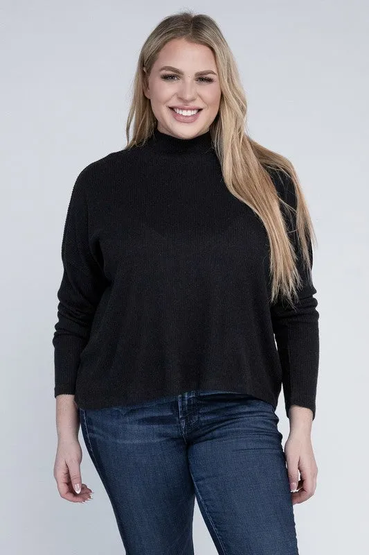 Plus Size Drop Shoulder Long Sleeve Top - online exclusive