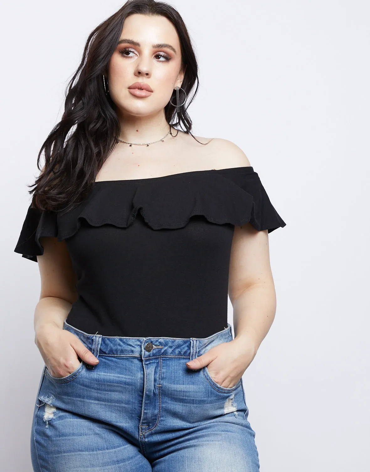 Plus Size Kaylie Off-The-Shoulder Bodysuit