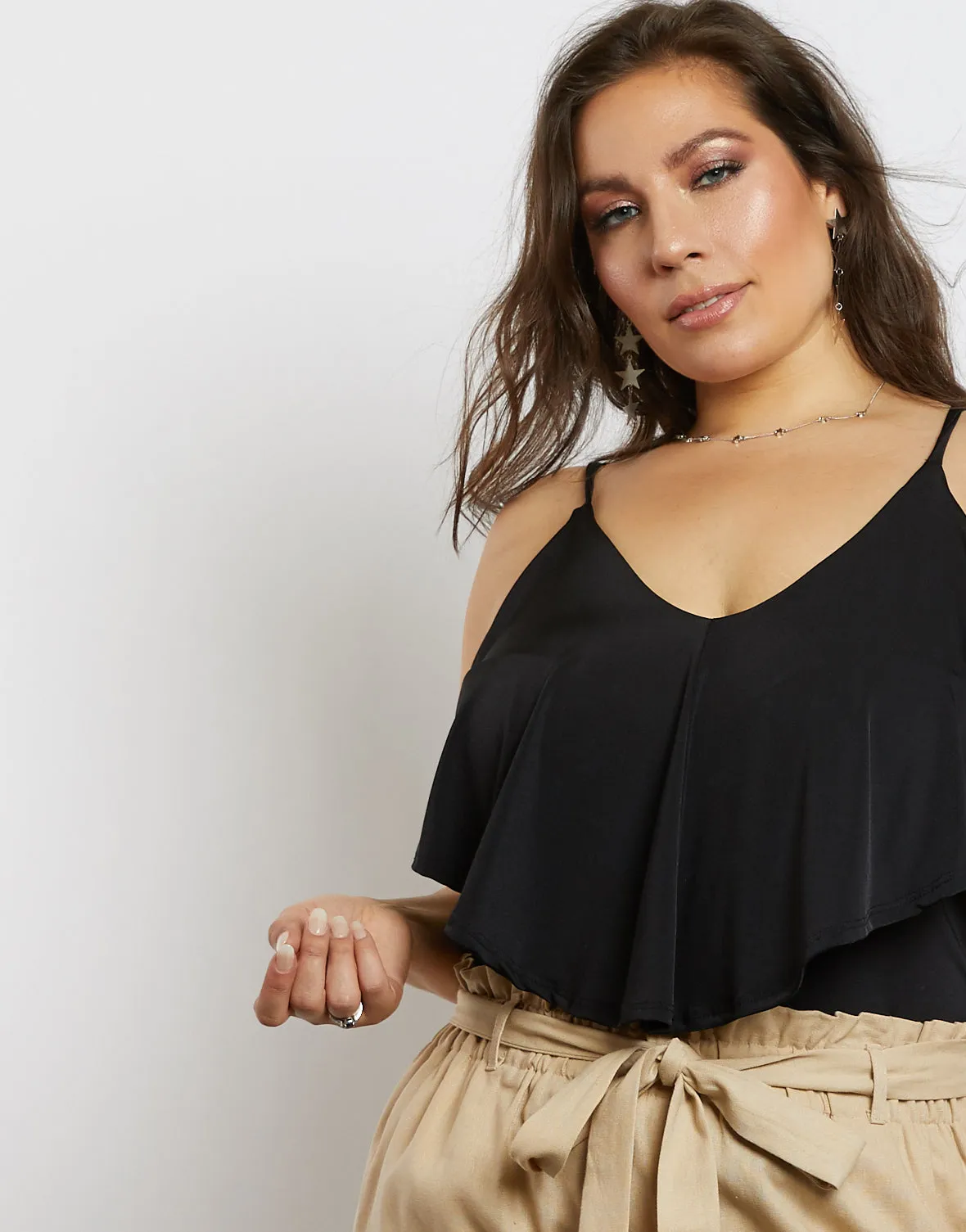 Plus Size Maddie Single Ruffle Bodysuit