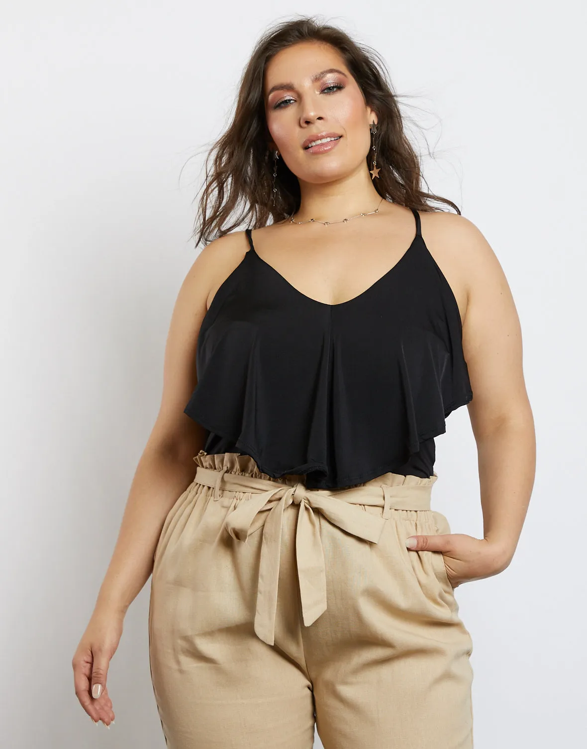 Plus Size Maddie Single Ruffle Bodysuit