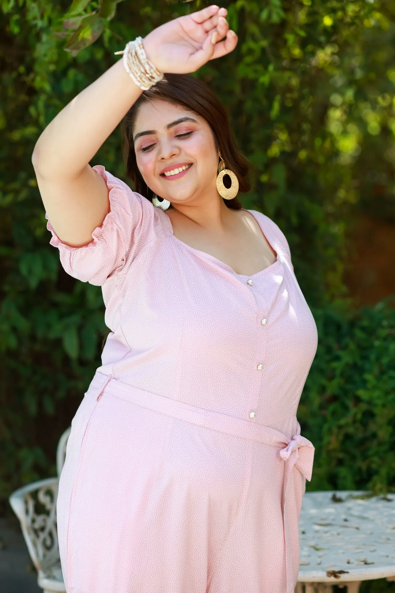 Plus Size Pink Star Breezy Jumpsuit