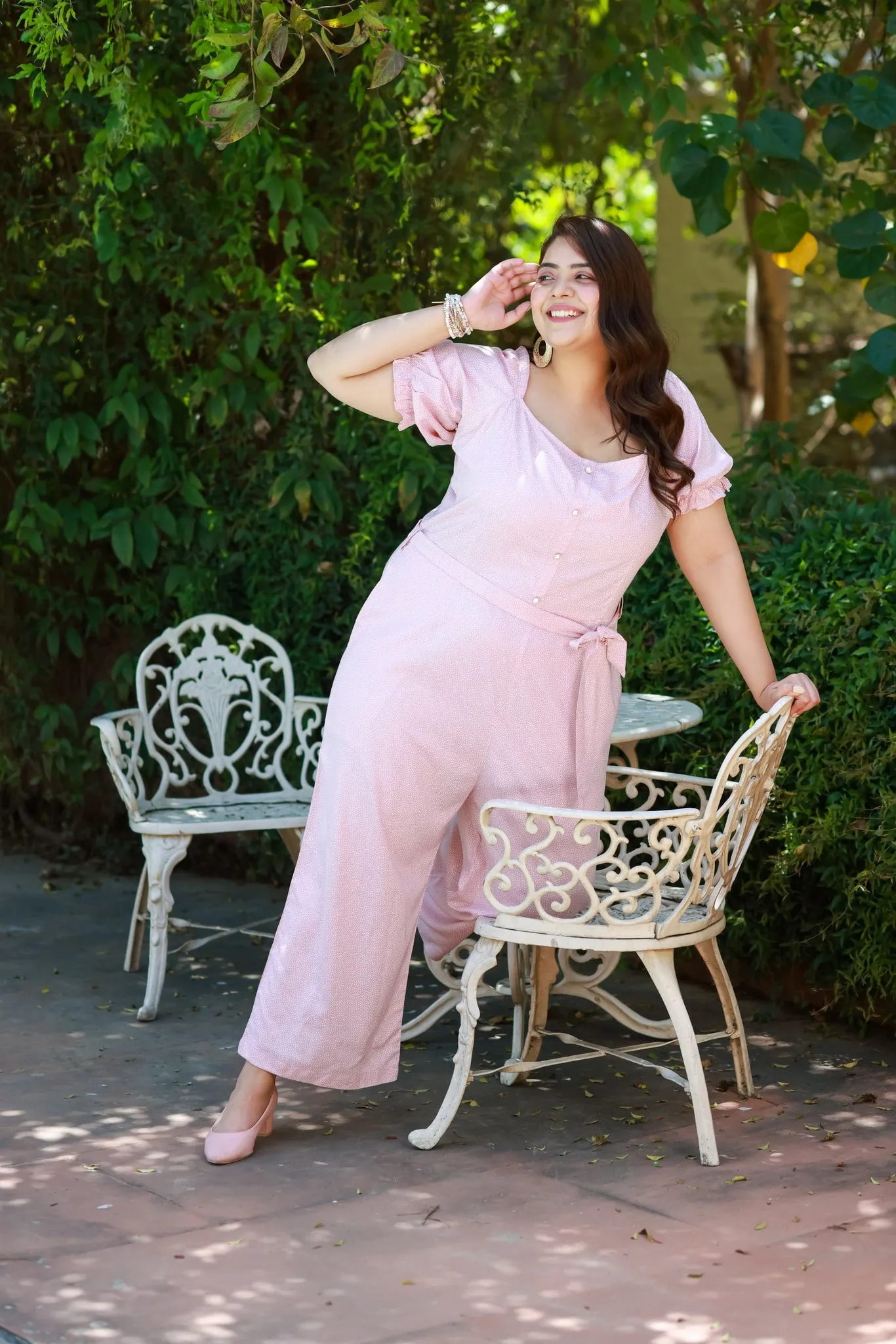 Plus Size Pink Star Breezy Jumpsuit