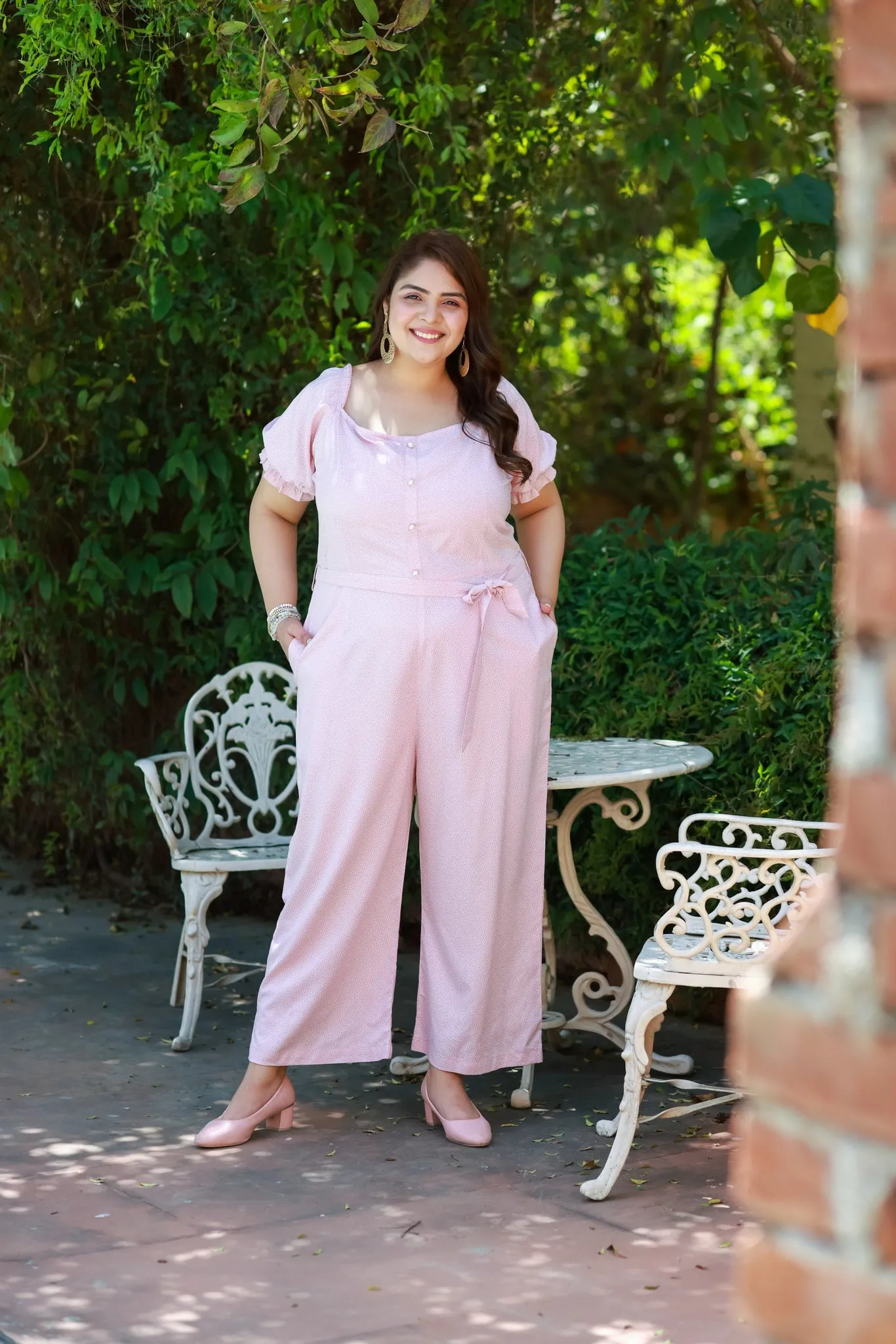 Plus Size Pink Star Breezy Jumpsuit