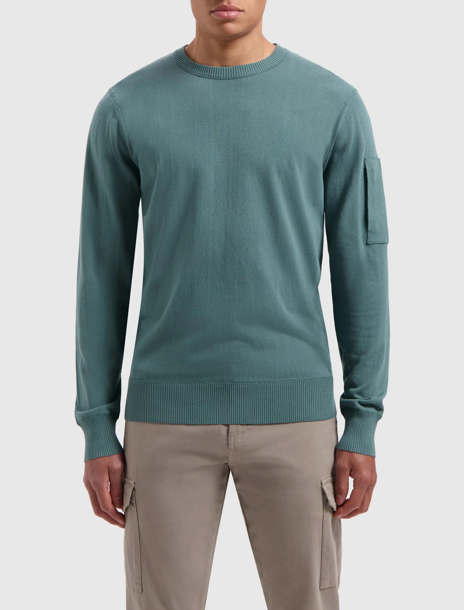 Pocket Sleeve Knitwear Sweater | Faded Green