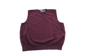 Polo by Ralph Lauren Embroidered Logo Burgundy Sweater Vest