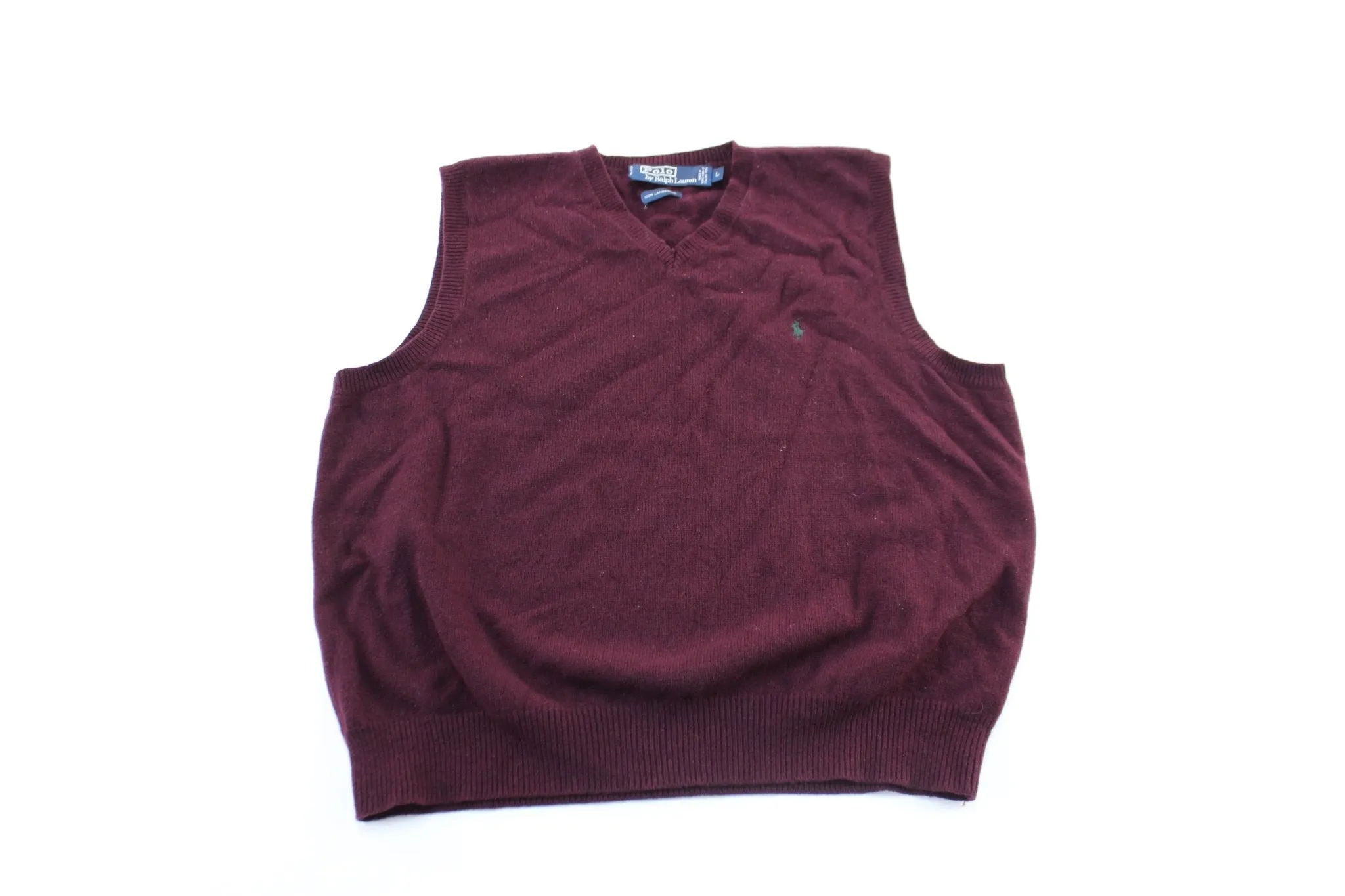 Polo by Ralph Lauren Embroidered Logo Burgundy Sweater Vest