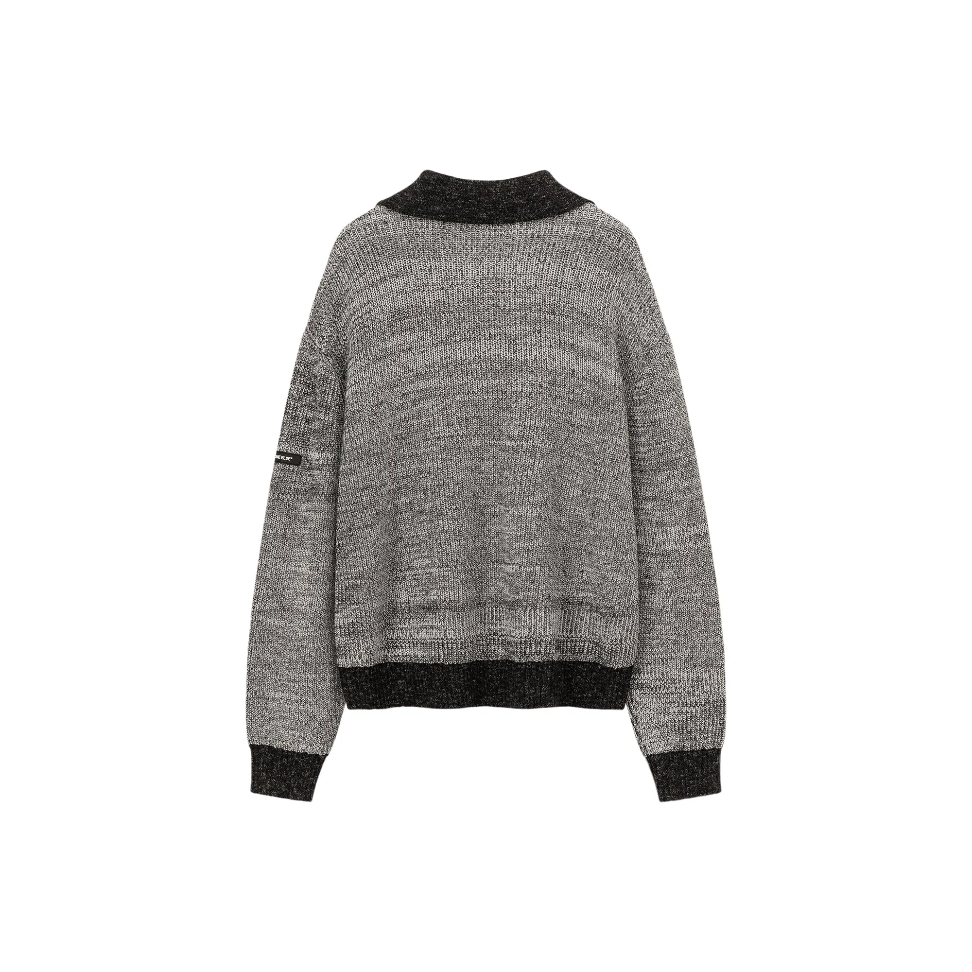 Polo Neck Color Combination Knit Sweater