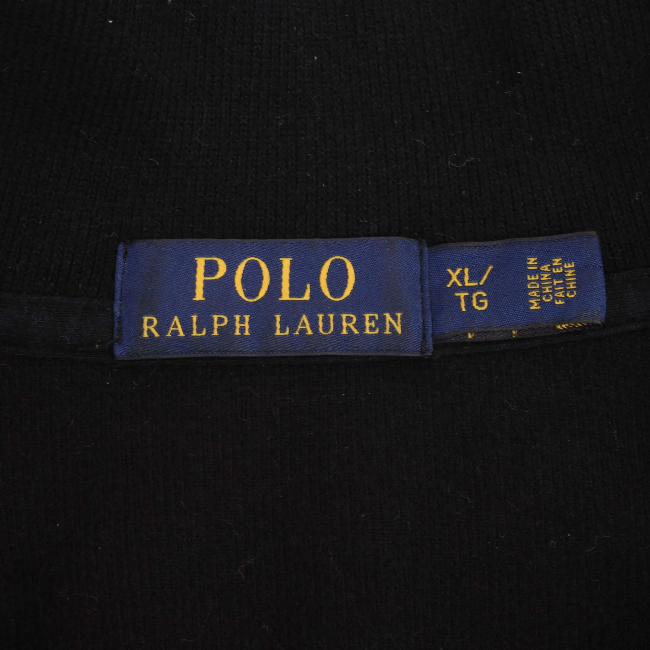 POLO RALPH LAUREN BLACK QUARTER 1/4 ZIP SWEATER SIZE XL