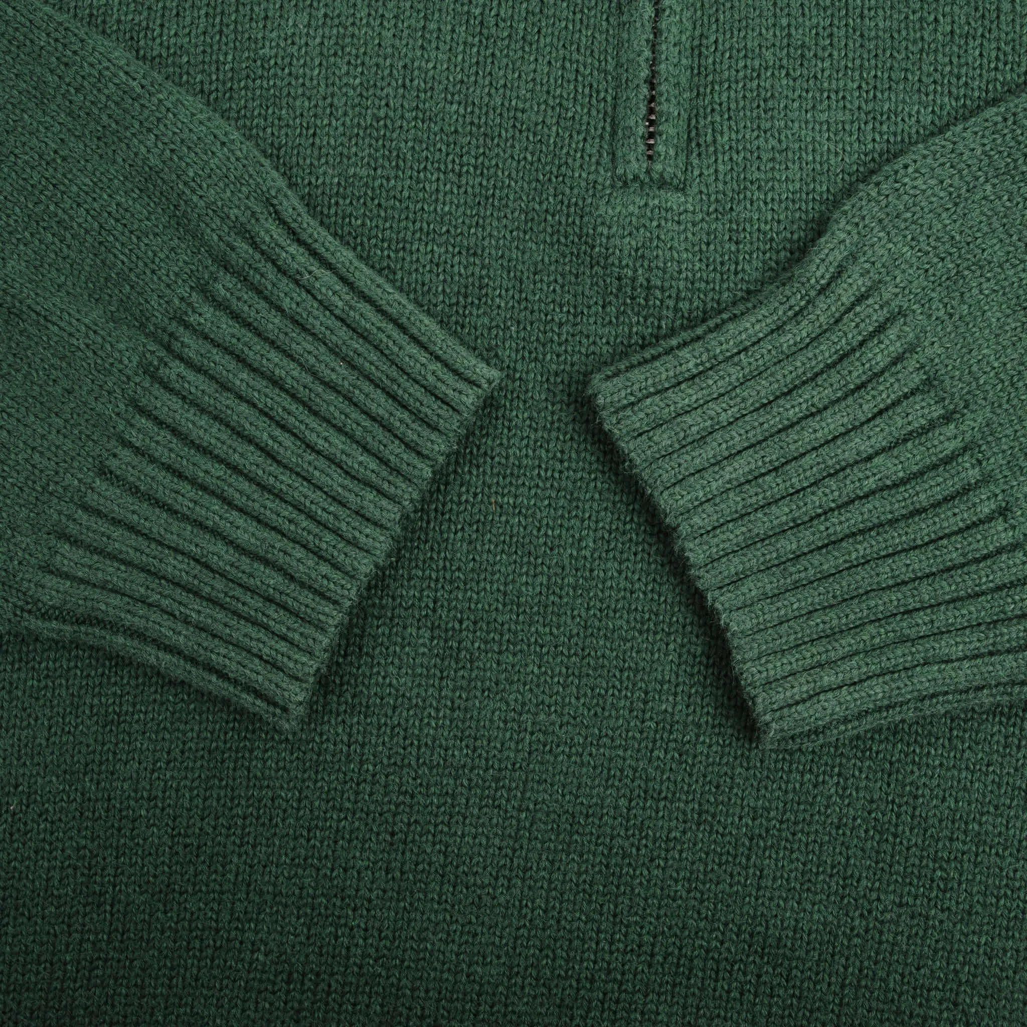 POLO RALPH LAUREN GREEN KNIT QUARTER 1/4 ZIP SWEATER SIZE MEDIUM