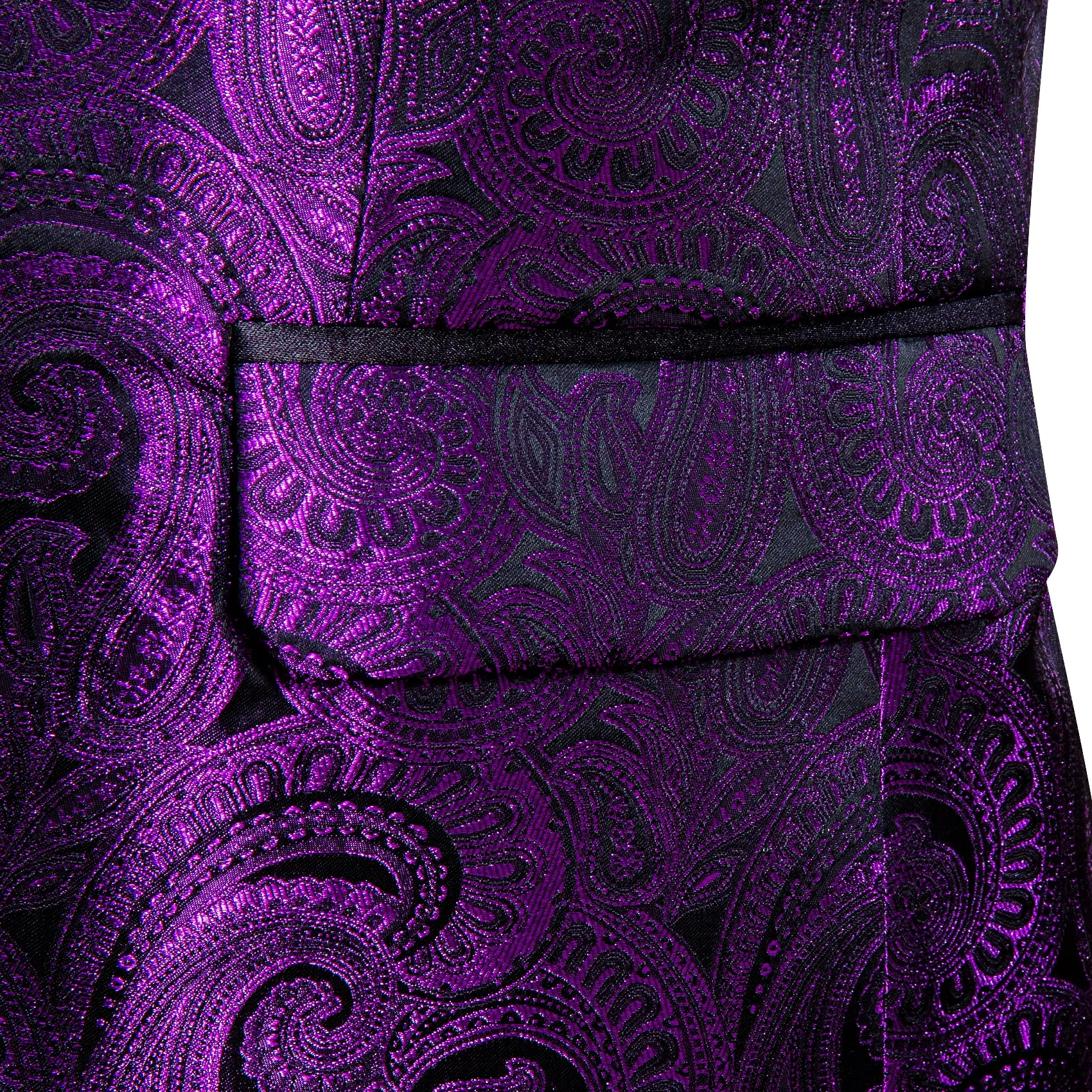 Purple Black Paisley Men's Suit