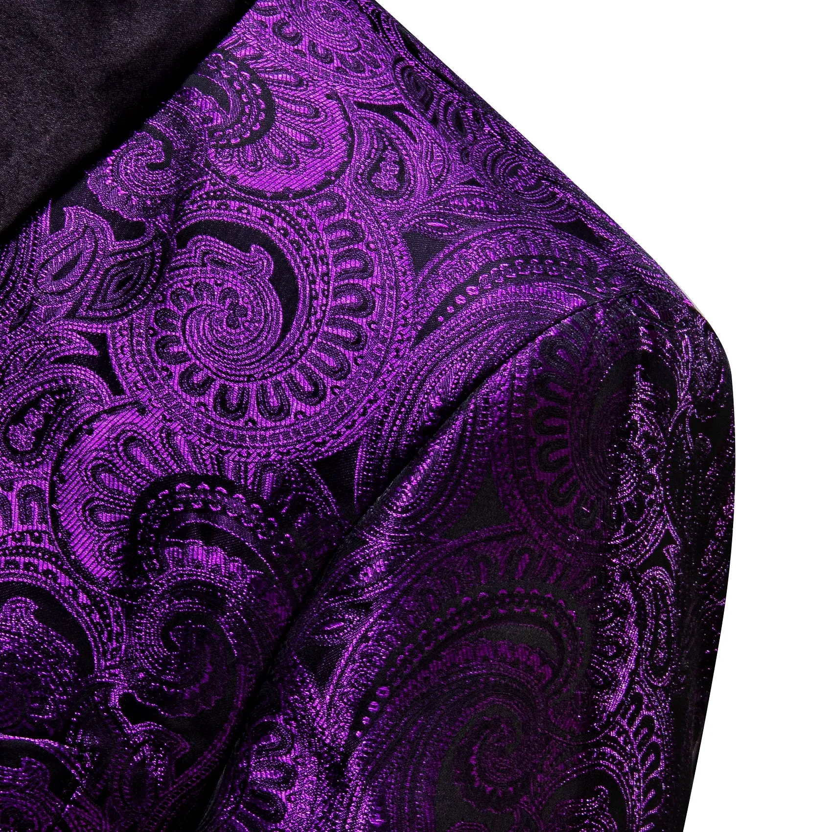 Purple Black Paisley Men's Suit