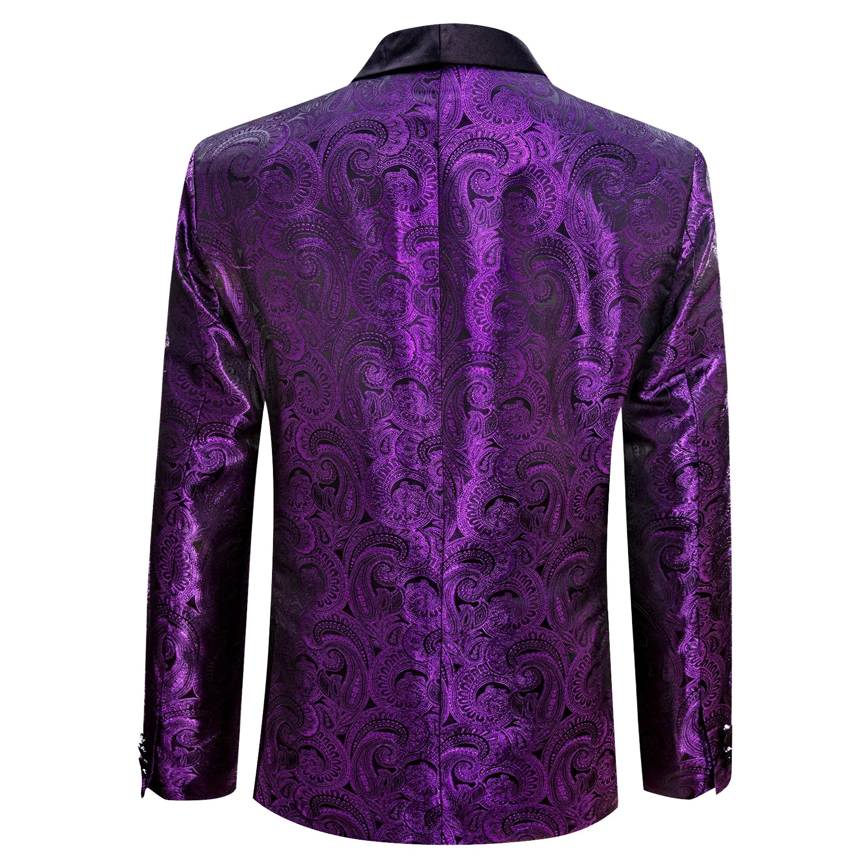 Purple Black Paisley Men's Suit