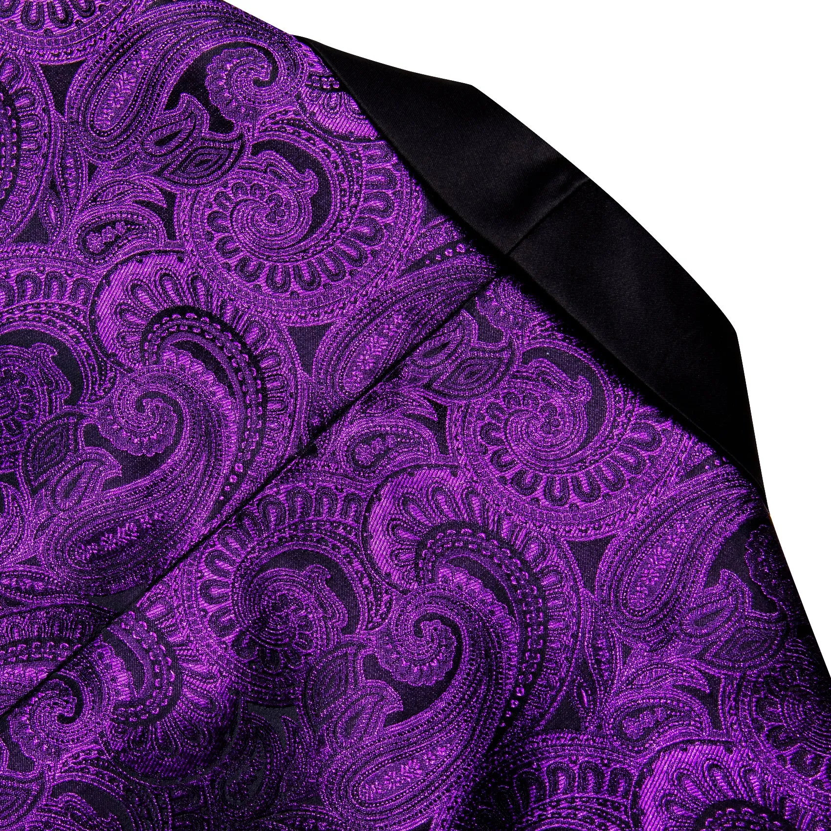 Purple Black Paisley Men's Suit