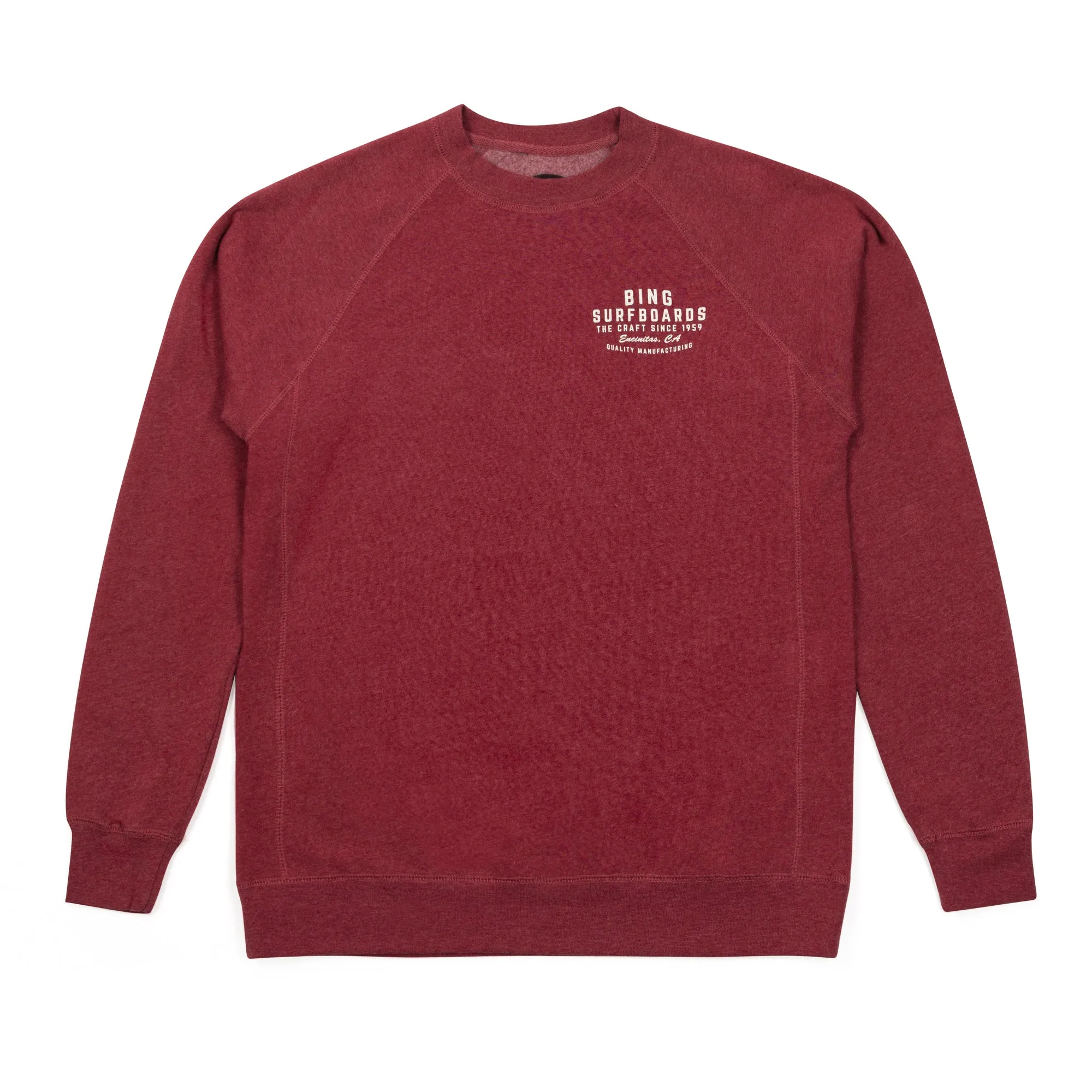 QUALITY MANUFACTURING Premium Eco Crew Sweatshirt - Crimson Heather