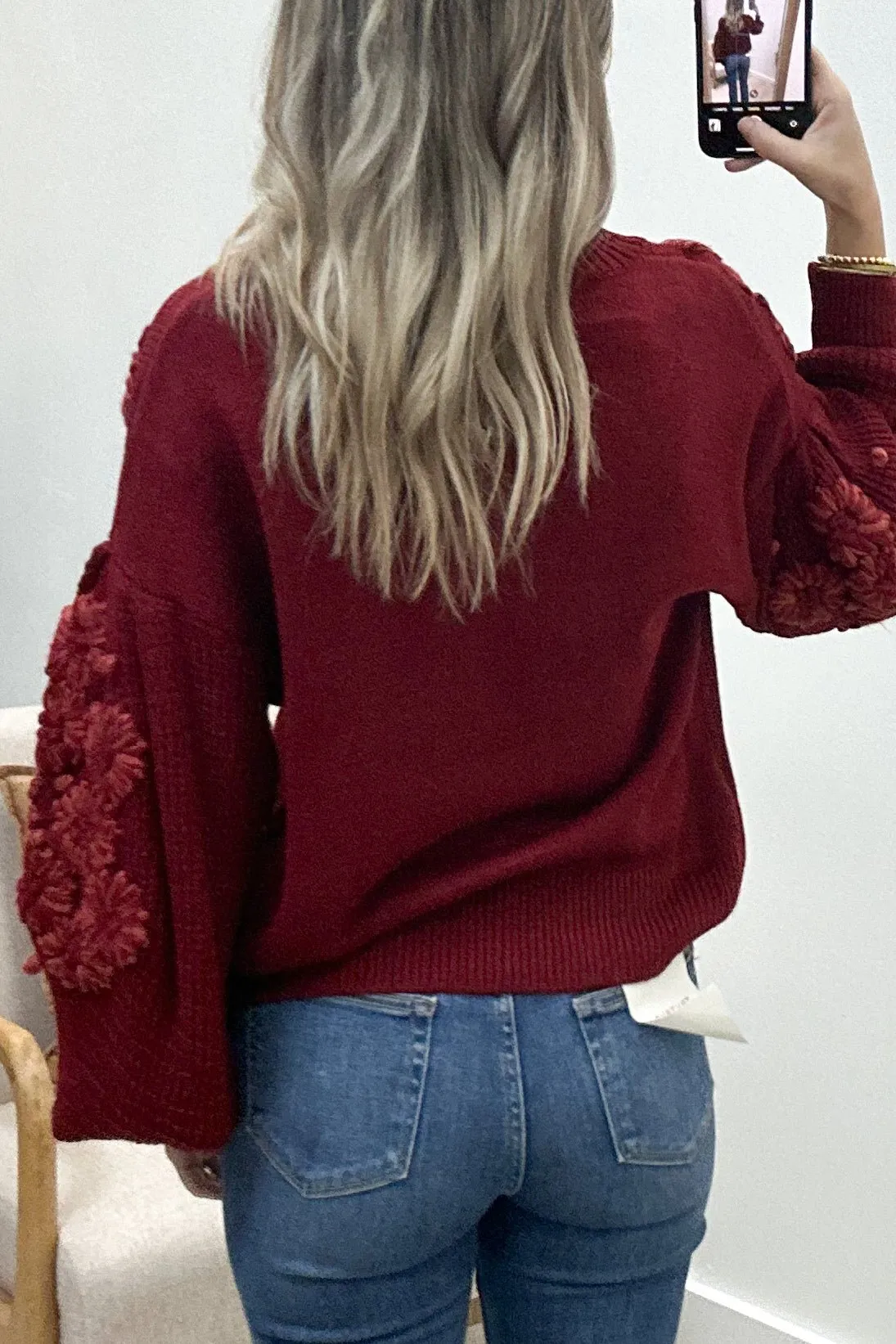 "Call The Florist" Sweater (Crimson)