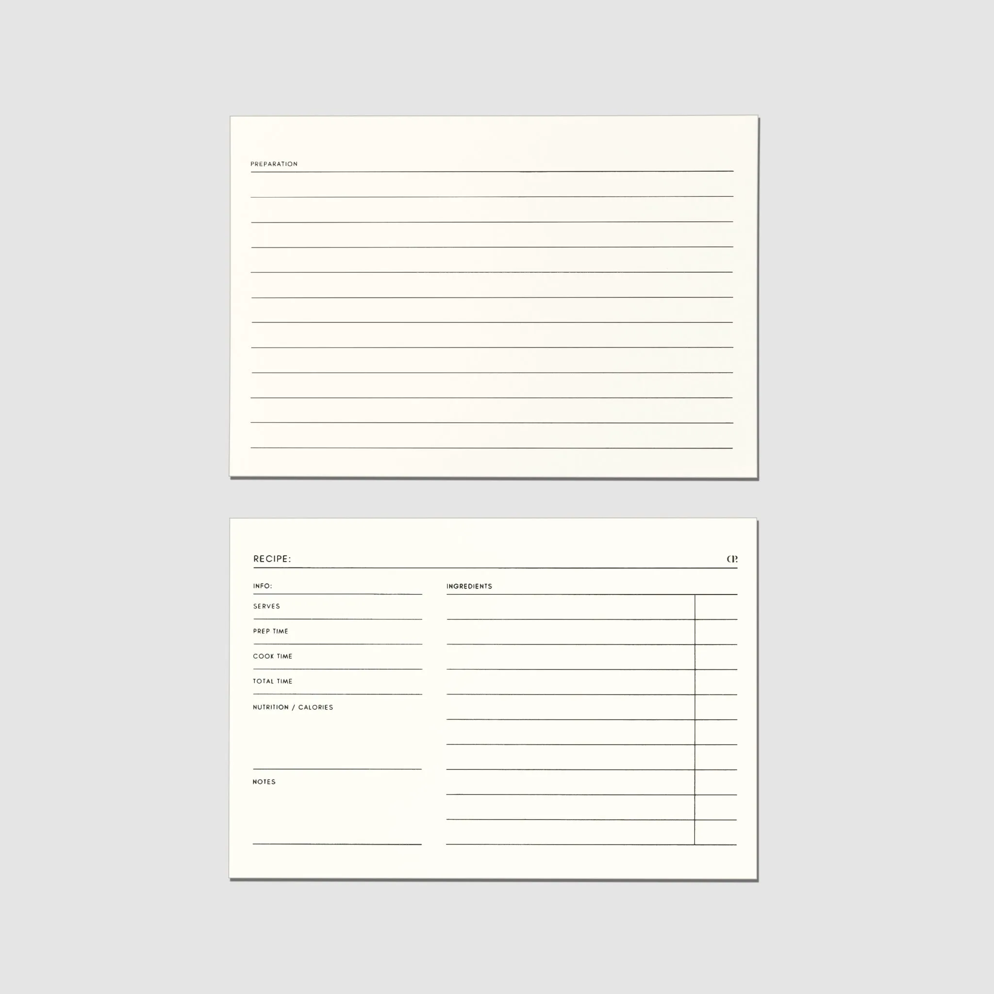 Recipe Card Set