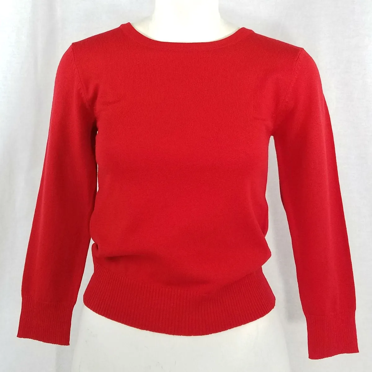 Retro Crew Neck Sweater - Red